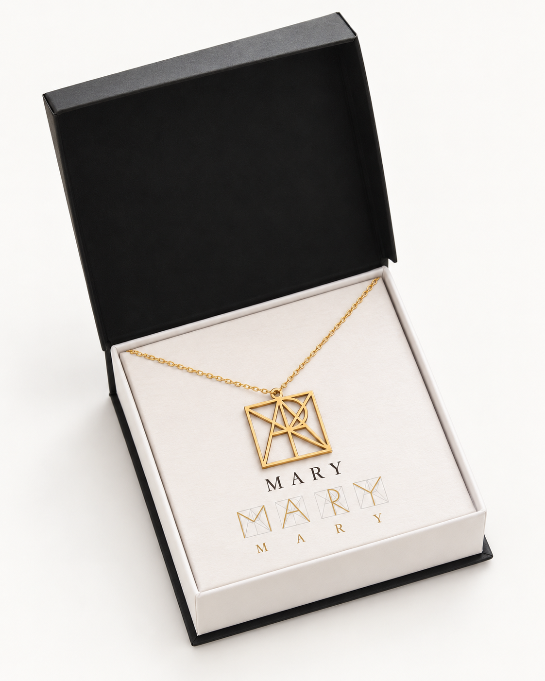 Personalized Geometric Monogram Name Necklace