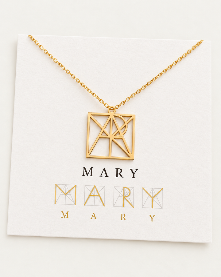 Personalized Geometric Monogram Name Necklace