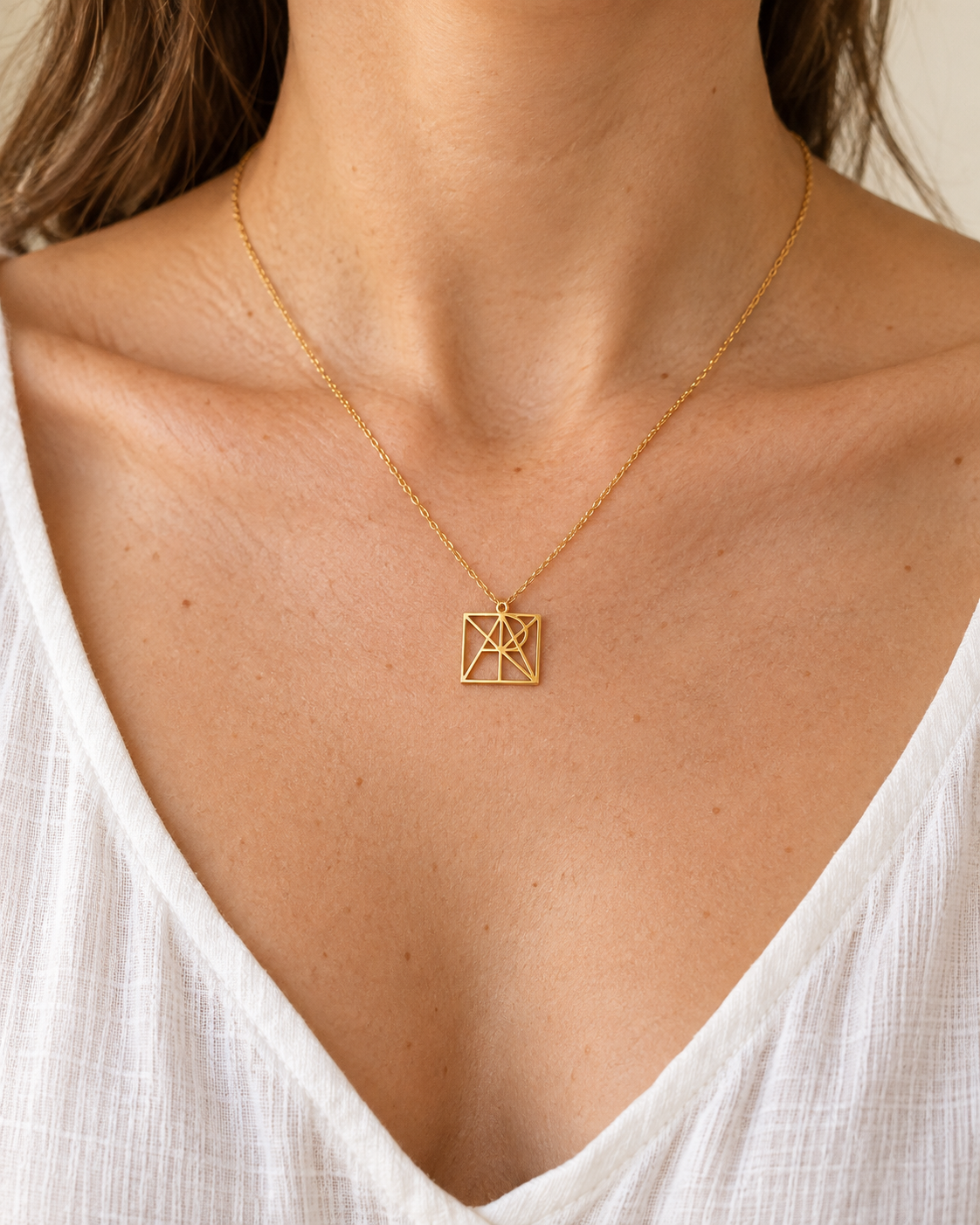 Personalized Geometric Monogram Name Necklace