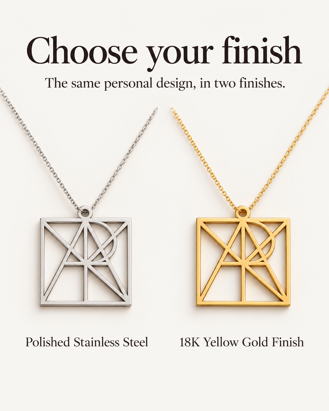 Personalized Geometric Monogram Name Necklace