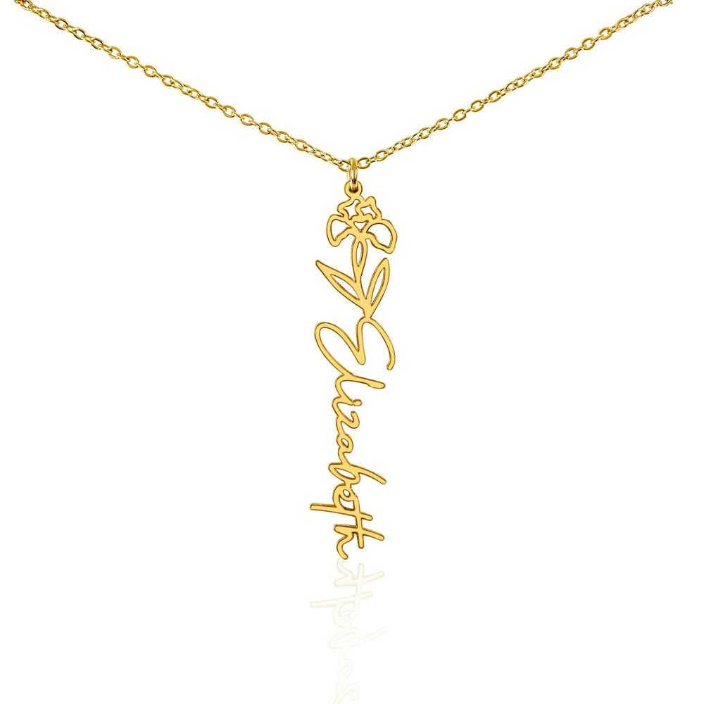 My Dear Daughter: Personalized Birth Flower Name Necklace