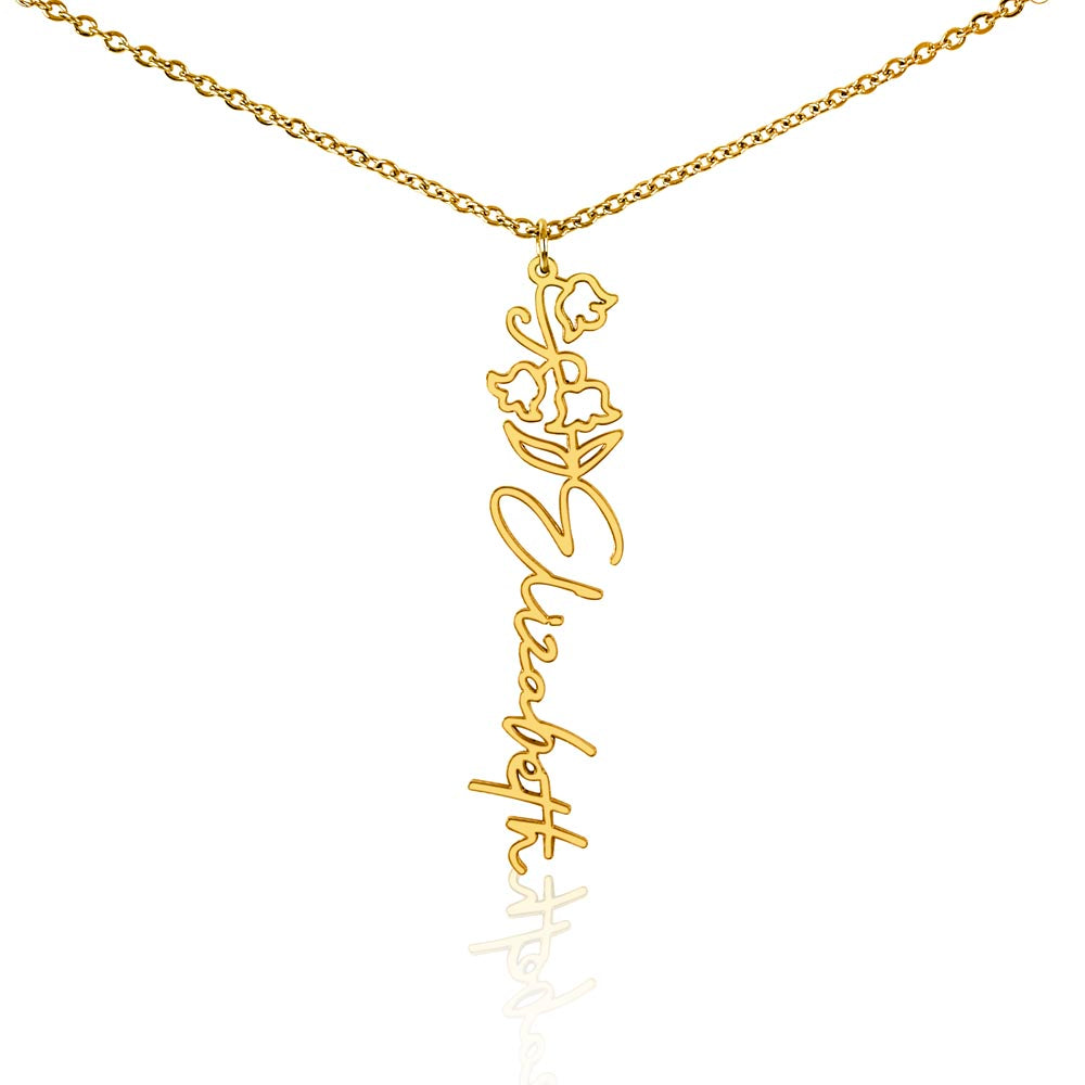 My Dear Daughter: Personalized Birth Flower Name Necklace