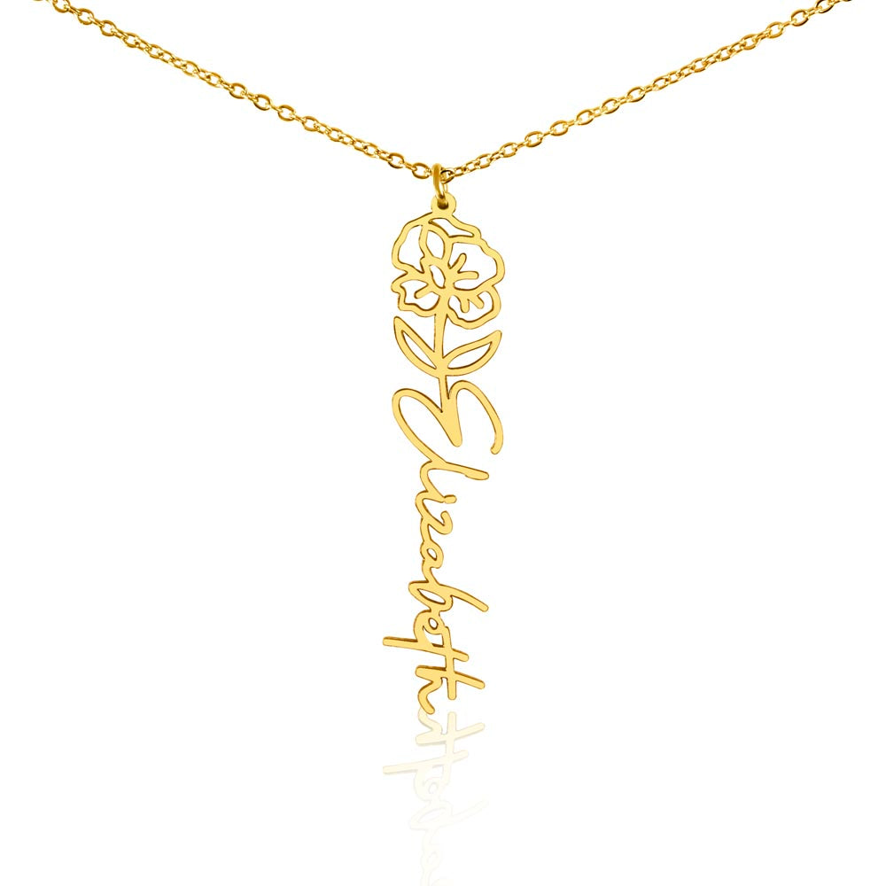 My Dear Daughter: Personalized Birth Flower Name Necklace