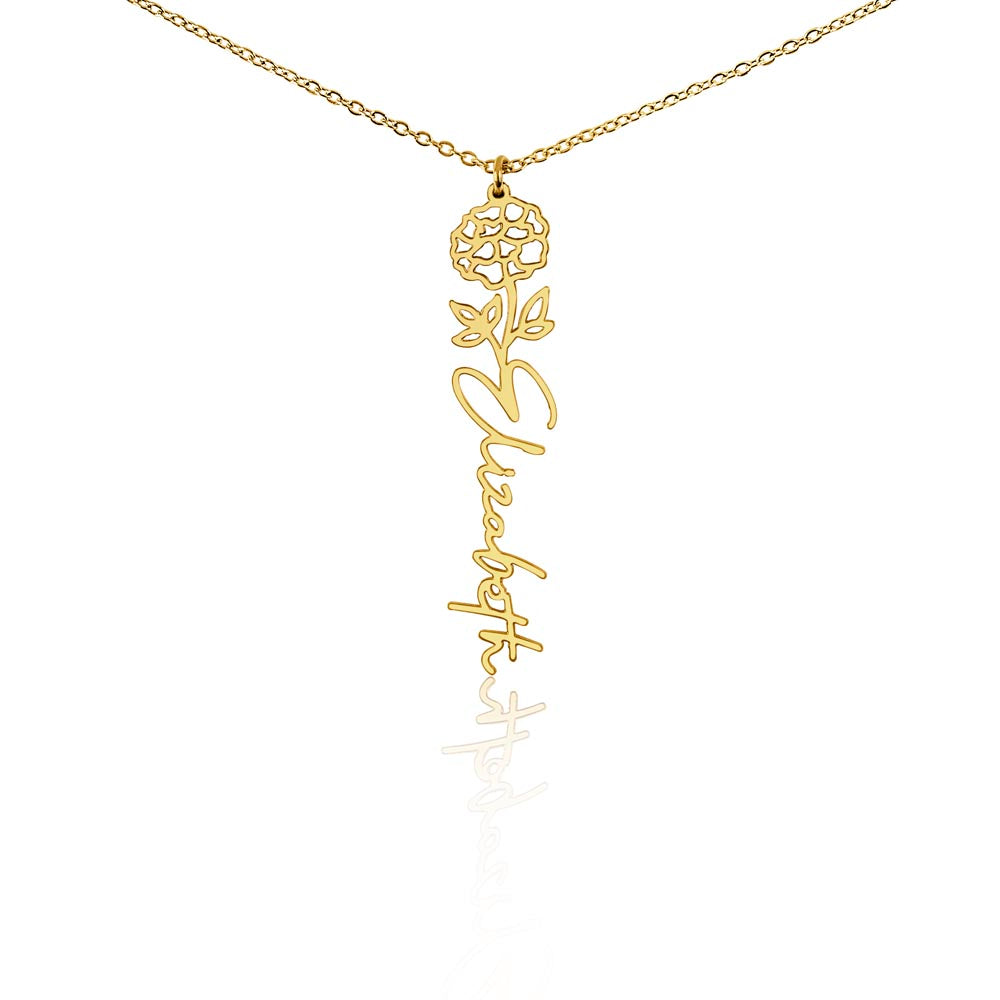My Dear Daughter: Personalized Birth Flower Name Necklace