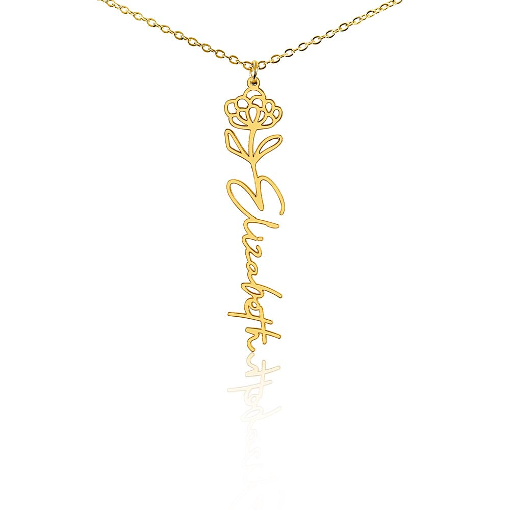 My Dear Daughter: Personalized Birth Flower Name Necklace