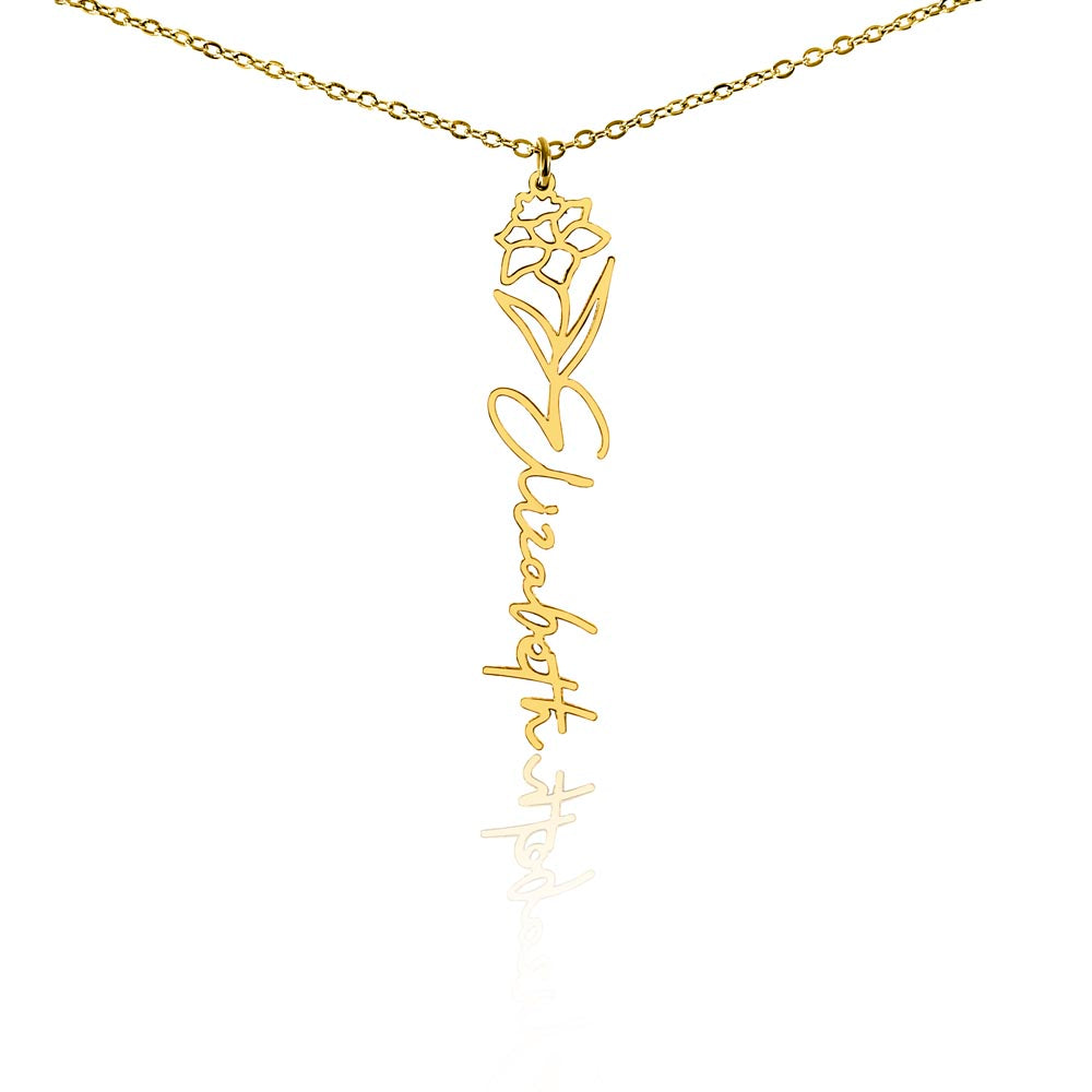 My Dear Daughter: Personalized Birth Flower Name Necklace